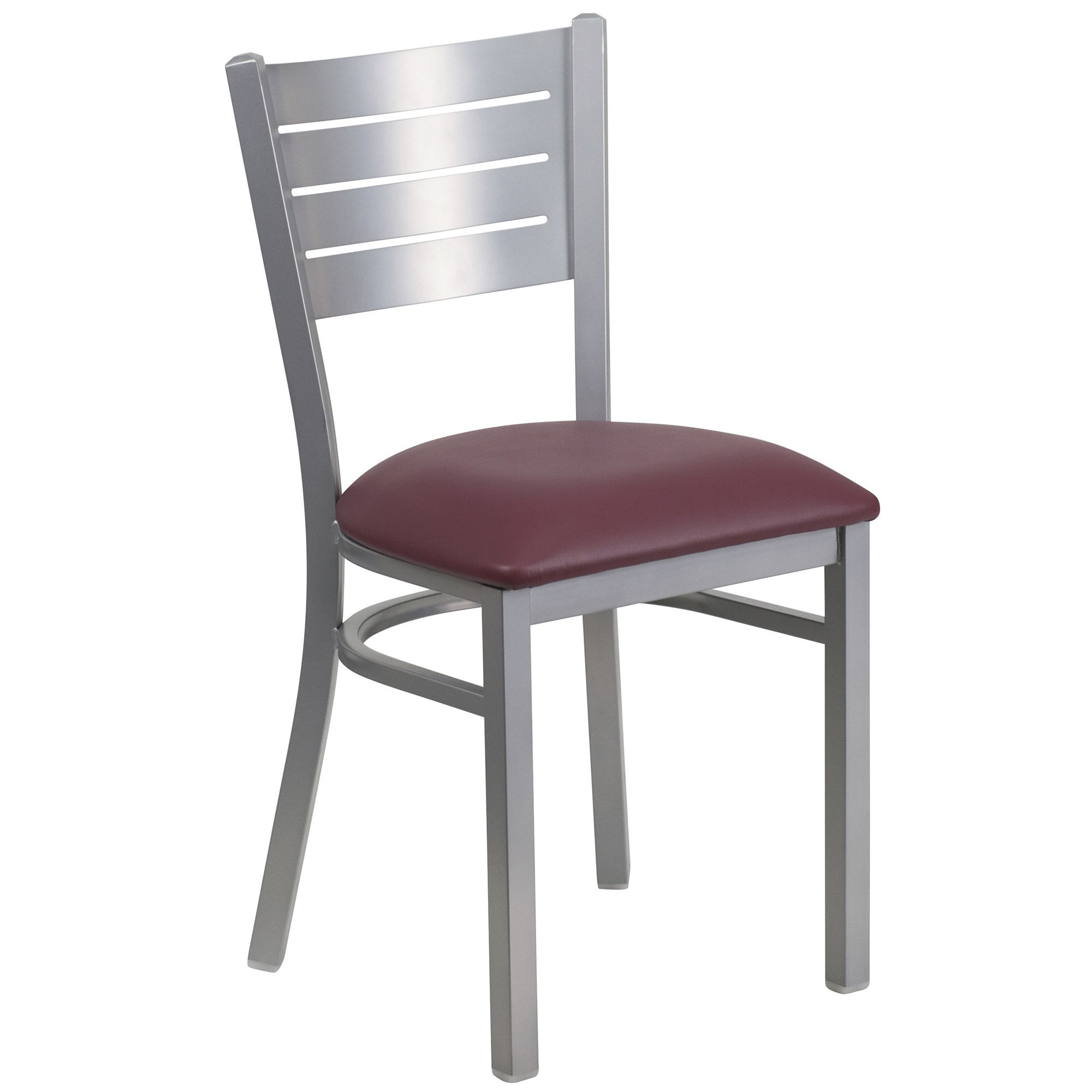 Flash Furniture Silver Metal Slat Back Barstool